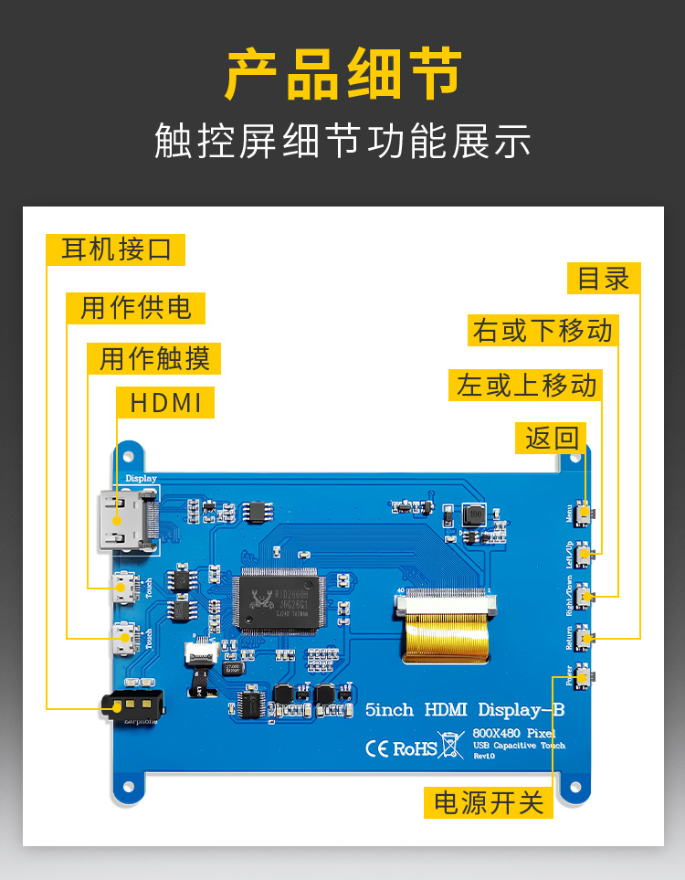 5寸LCD显示模块JRP5015